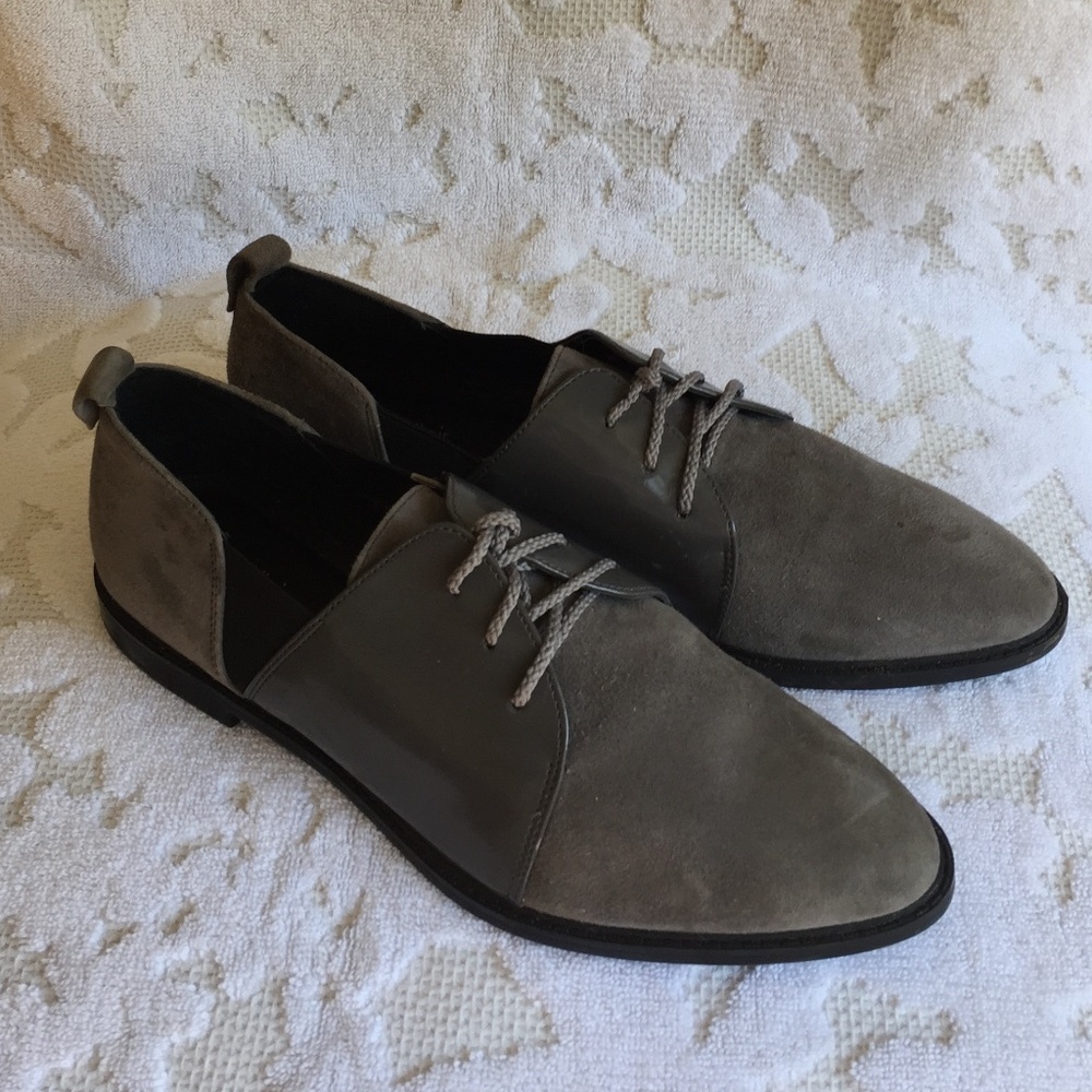 Calvin Klein Suede & Patent Leather Oxfords